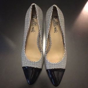 Bellini black and white heels